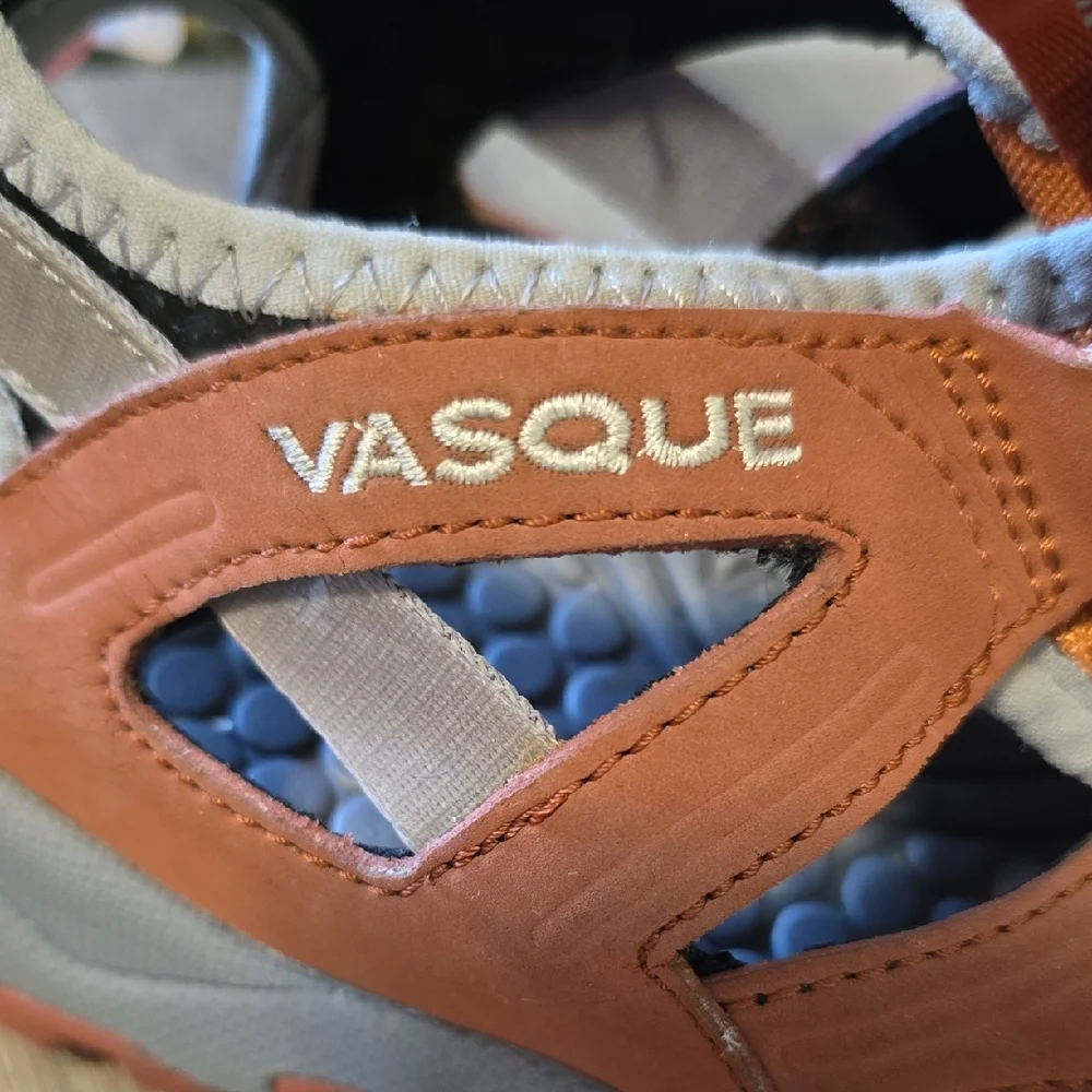 Vasque Women's Flux Sport Sandals - Burnt Orange Leather Bungee Lace Up - Picture 2 of 10